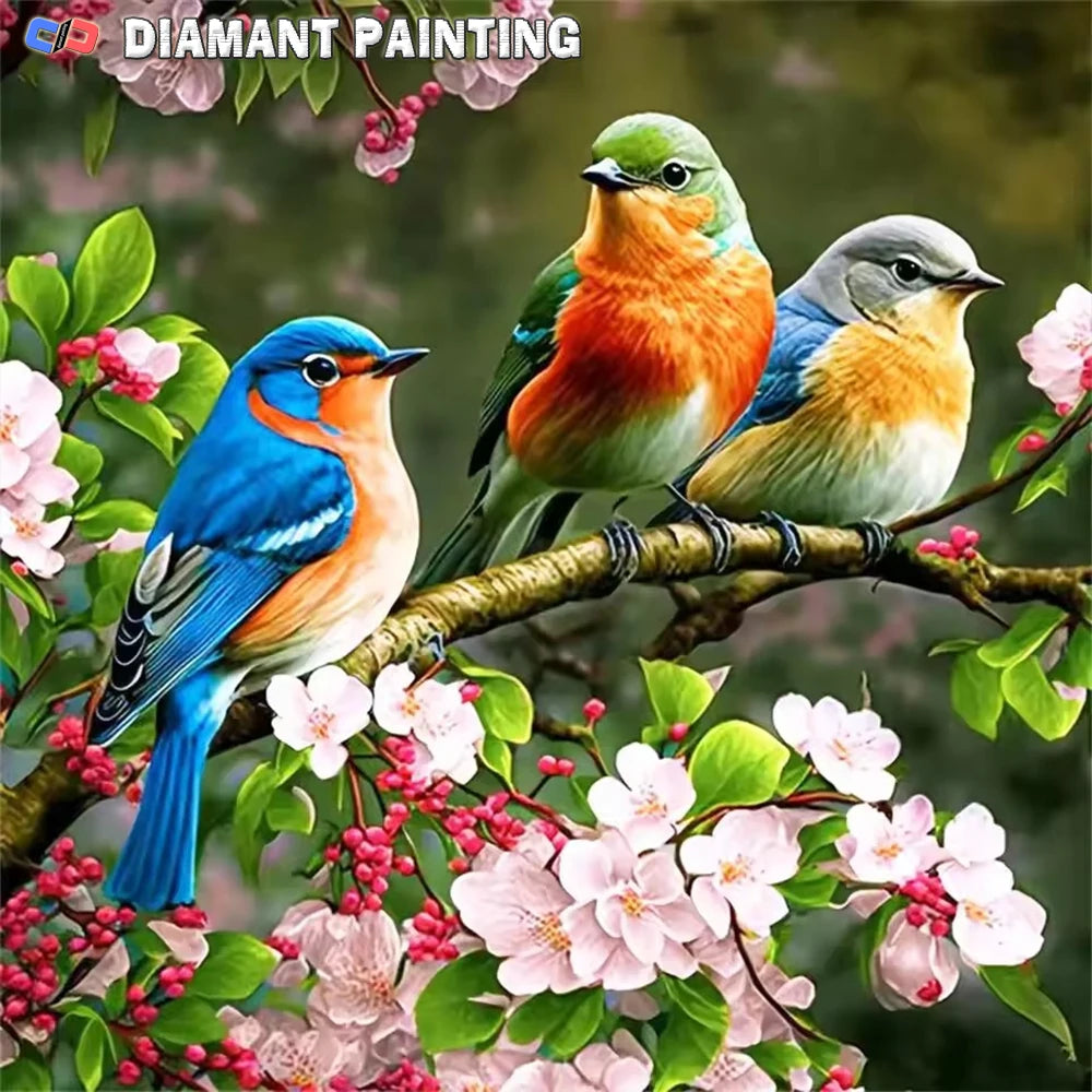 Diamond Painting Bird plum Blossom Animal Picture Of Acrylic Cartoon Diamond Mosaic Flower DIY Craft Supplies Child Hobby