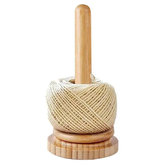wood yarn holder desktop  Portable Rotating Yarn Ball Storage Winder for Knitting Accessories