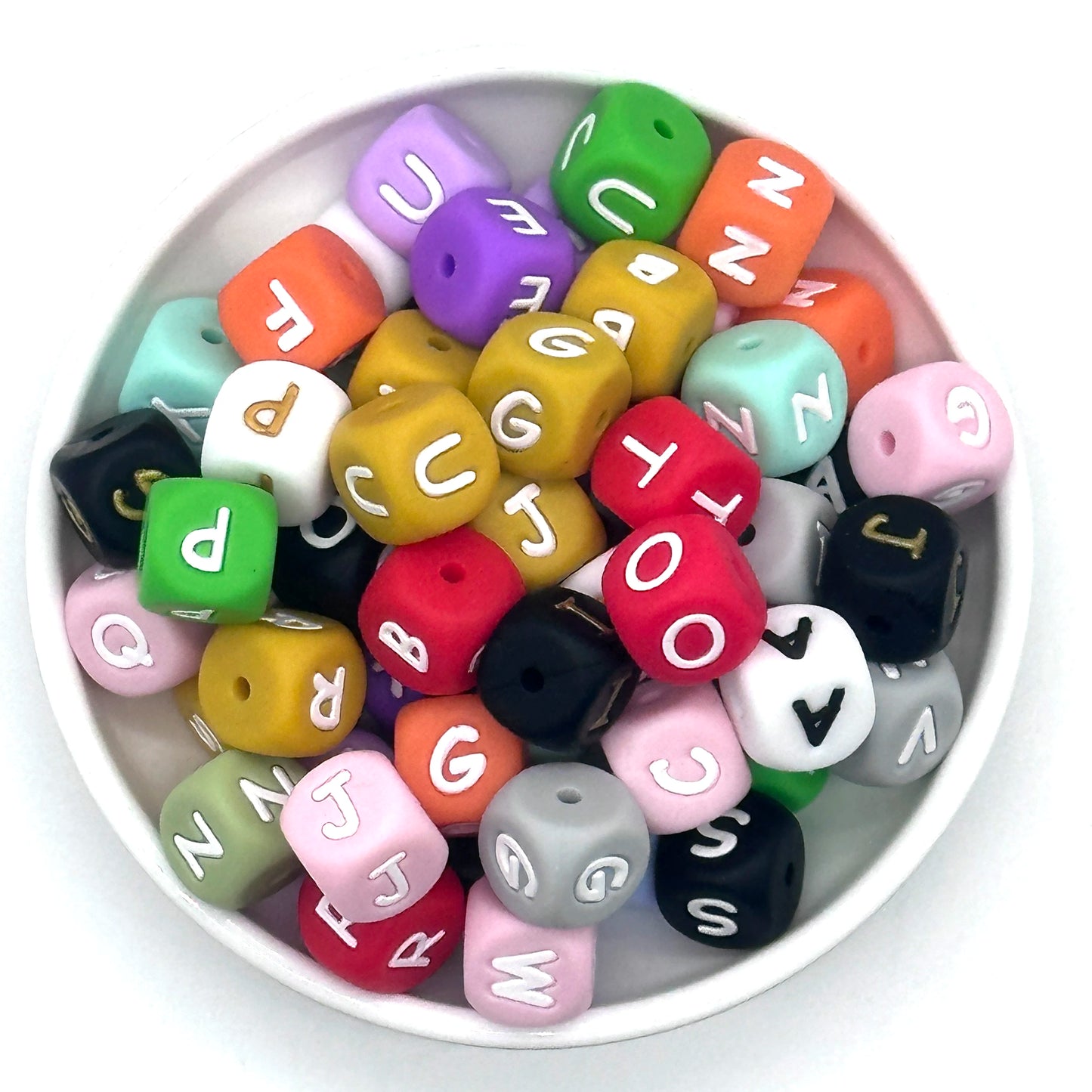 78pcs 12mm Silicone letter beads for DIY Key Chains Necklaces Bracelets Bag Chains Pen Beads Loose Beads Focus Bead