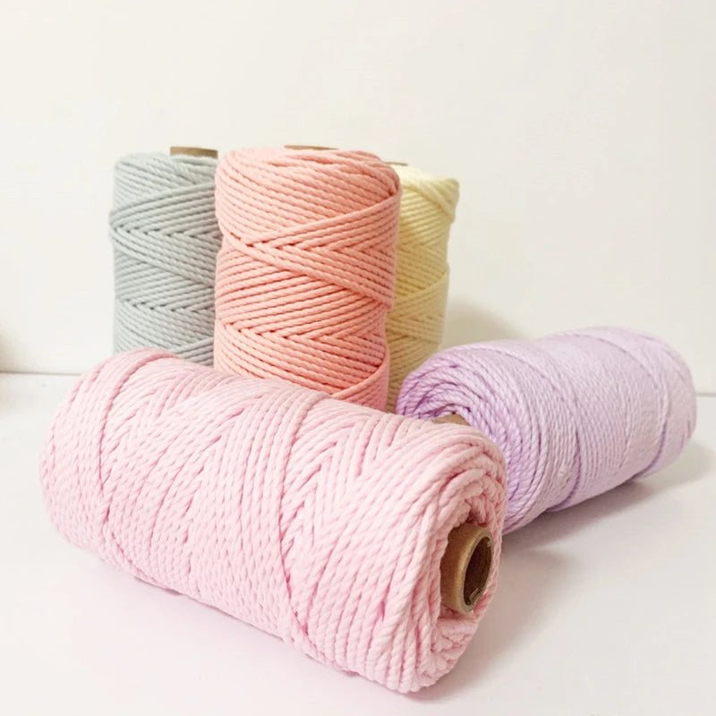 2mm 100M Macrame Cord Rope Cotton Twine Thread String Crafts DIY Sewing Handmade Wall Hangings Bohemia Wedding Party Home 2030