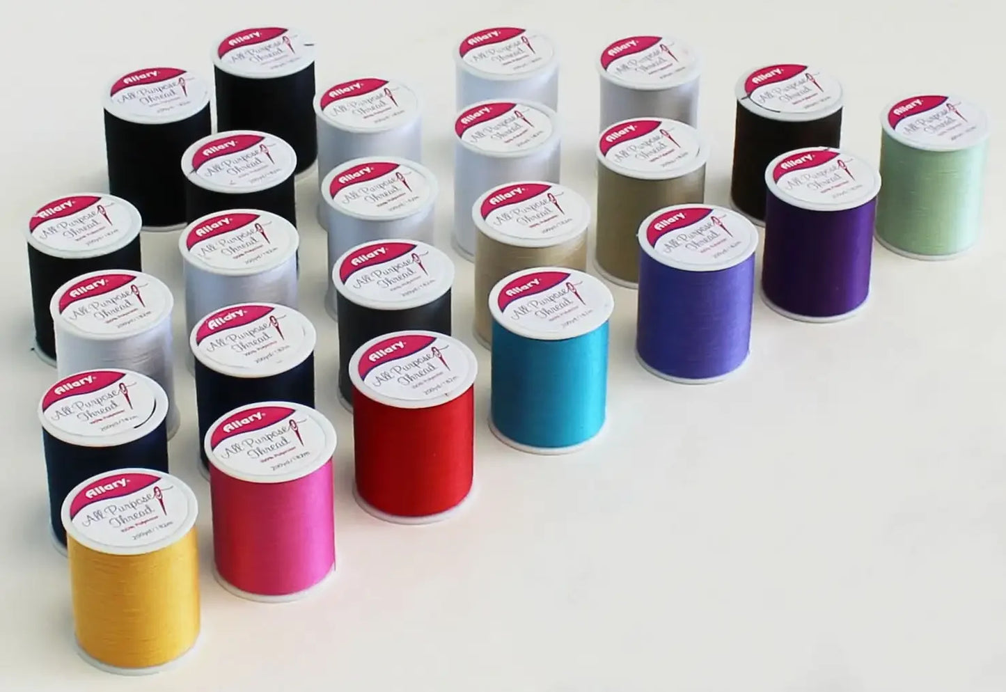 Multi-Color 100% Sewing Thread, Polyester  200 yd (24 Piece)