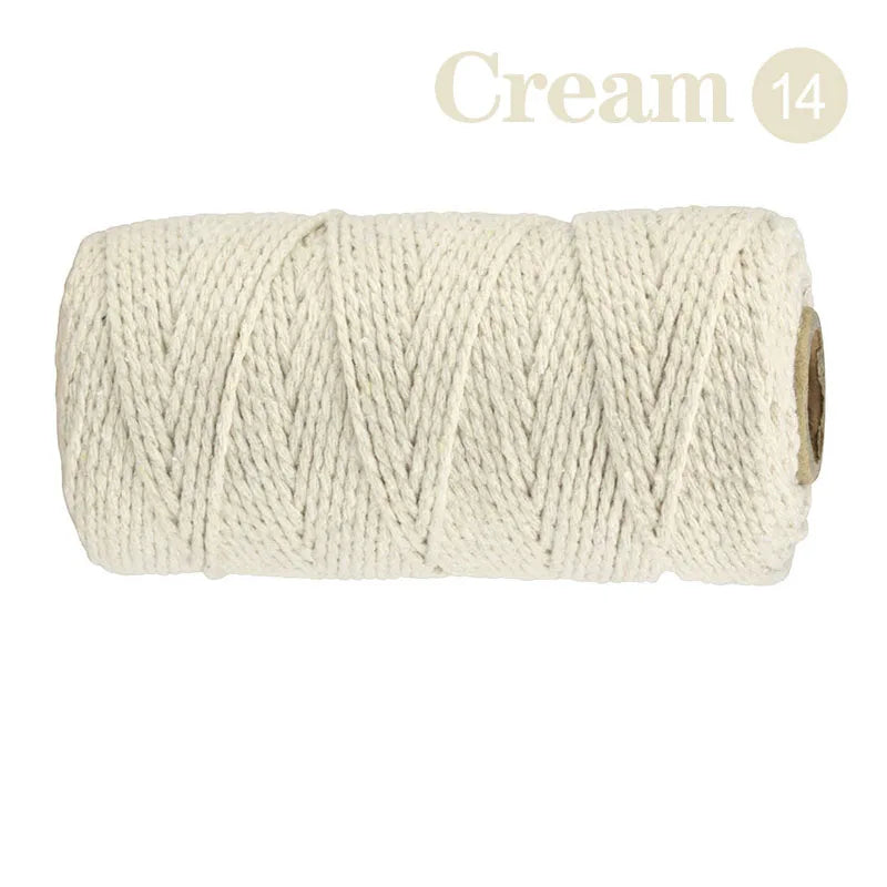 2mm 100M Macrame Cord Rope Cotton Twine Thread String Crafts DIY Sewing Handmade Wall Hangings Bohemia Wedding Party Home 2030
