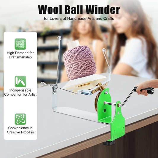 Large Capacity Yarn Winder, Hand Operated Yarn Baller, Metal Yarn Ball Winder,Fiber/Wool/String Ball Winder, for Crocheting
