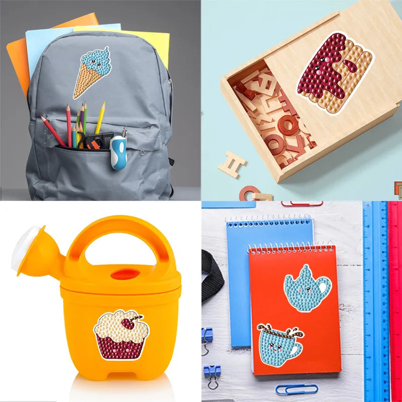 Cartoon Donuts Desserts Diamond Painting Stickers Paint By Number Diamond Embroidery Art Crafts Handmade Kits for Children Kids