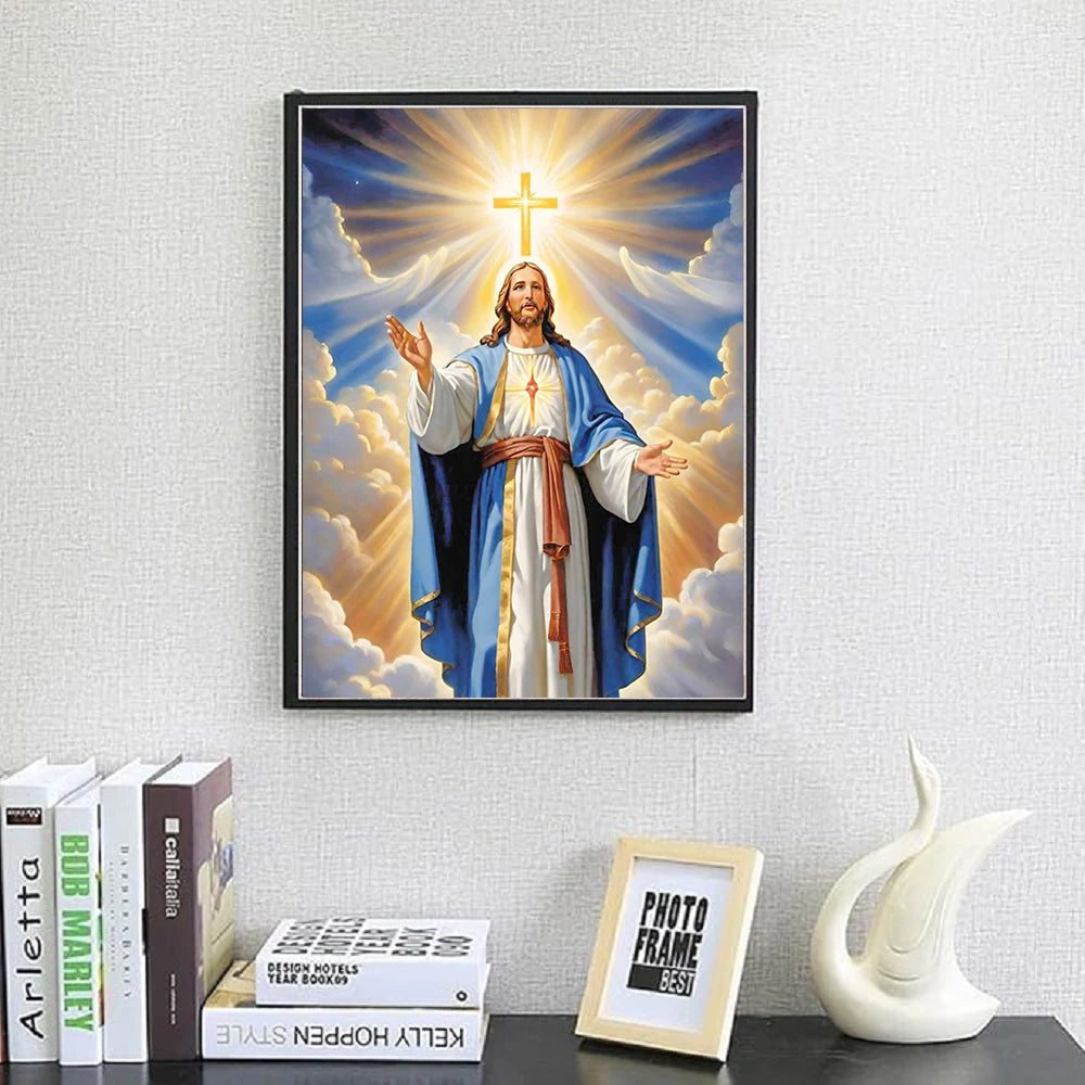Jesus Christ Cross Diamond Painting Kit 5D DIY Diamond Embroidery Cross Stitch Handmade Art Gift Crafts Home Decor Gift