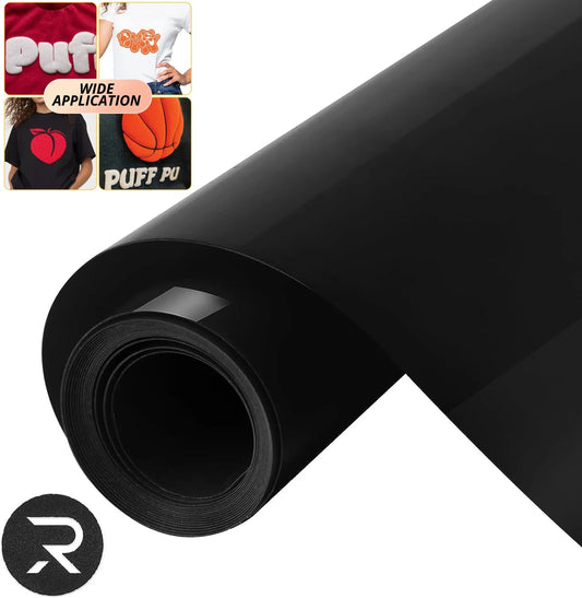 HTVRONT 10inX6ft/25x180cm 3D Puff Heat Transfer Vinyl Roll T-shirt Printing Craft Easy to Cut Iron on