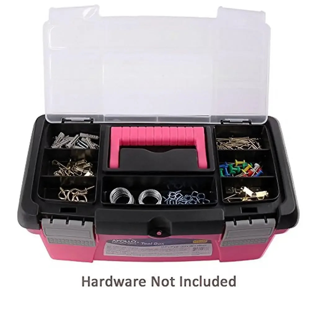 3pc Stackable Tool Boxes Top Compartment Removable Trays Crafts Supplies Pink Ribbon DT5005P Set Case Organize
