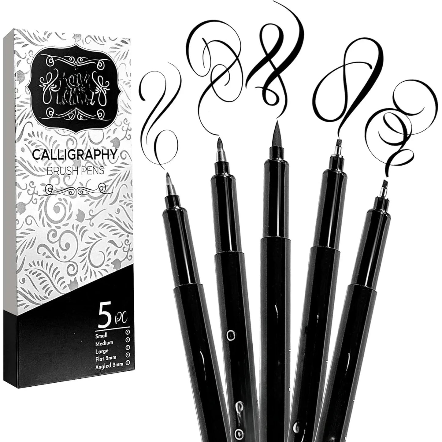 Calligraphy brush Bag 3 small, medium, and large marker hand lettering, art painting,
