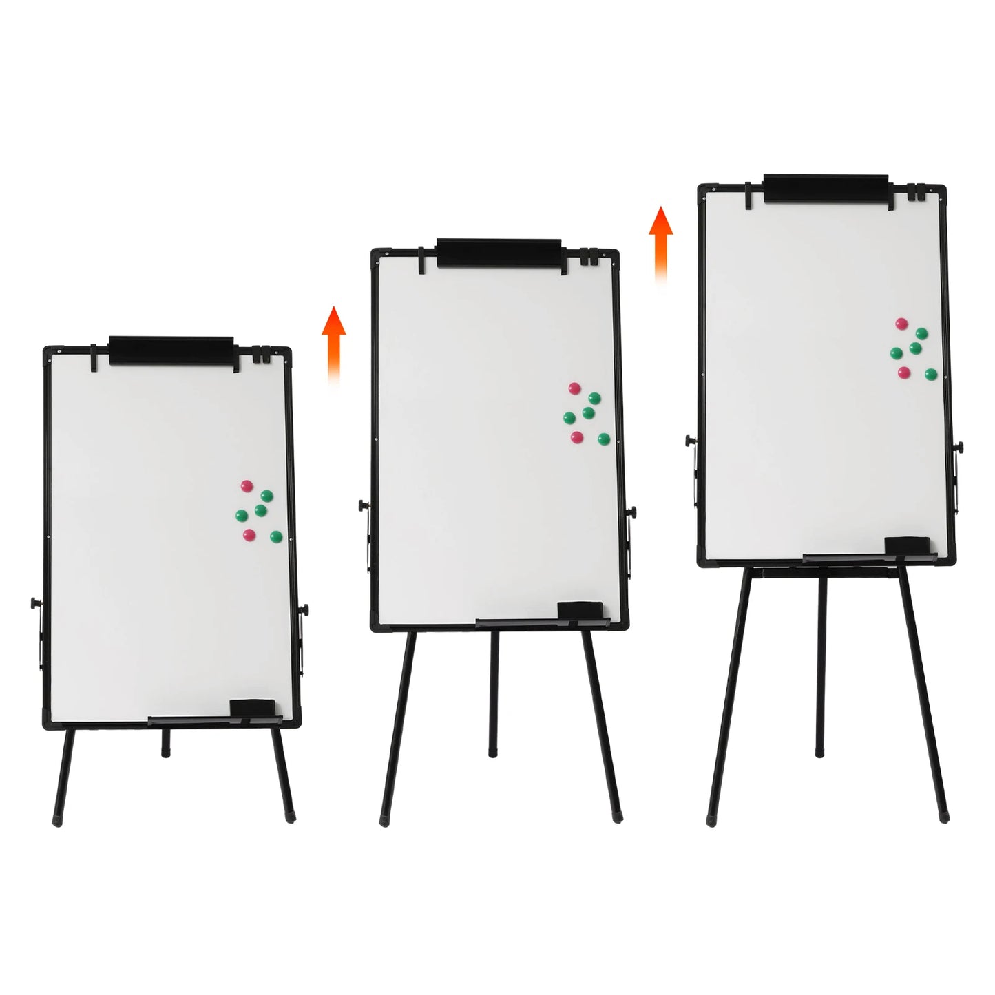 36 x 24 Inches Magnetic White Board Easel Stand Black Folding Dry Erase Whiteboard Kids Doodle for Office School Home