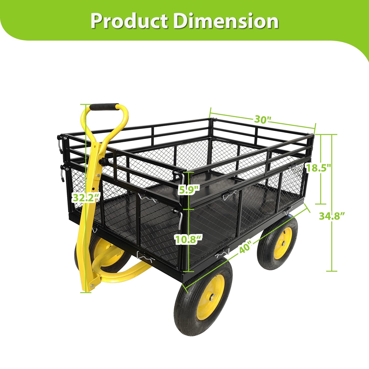 LZBEITEM Steel Garden Cart