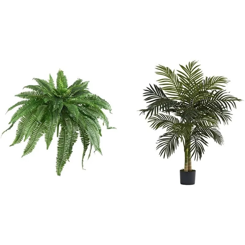 48-in Artificial Boston Fern, Large Hanging 67 Fronds, Faux Fern  L00ks Real