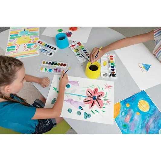 Prang Non-Toxic Semi-Moist Watercolor Paint Refill Strip Set, Plastic Oval Pan, Assorted Color, Pack of 3