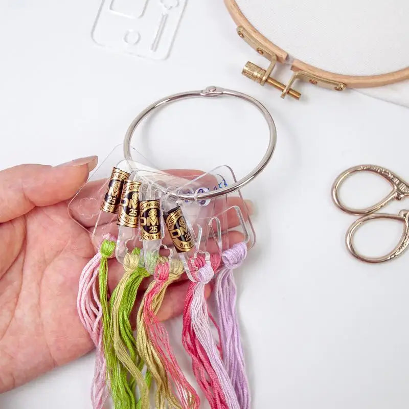 12/24/30pcs Acrylic Ring Thread Card Holder Cross Stitches Embroidery Floss Storage Ring Organizer DIY Craft Sewing Supplies