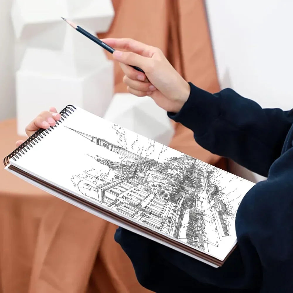 9" x 12" Sketchbook, Top Spiral Bound Sketchbook, 100 Sheets of 68lb/100gsm Drawing Paper, 1 Pack