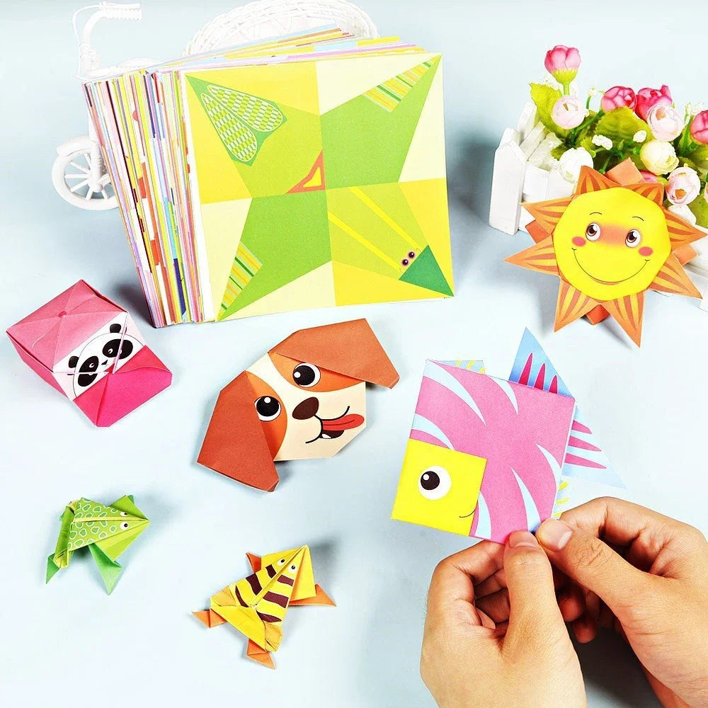54 Pages Cartoon Animal Origami Handcraft Paper Art Learning Educational Toys for Children