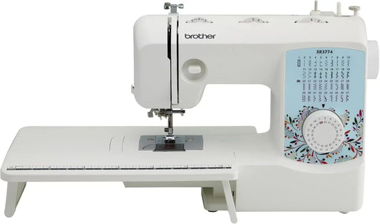 Sewing and Quilting Machine XR3774 37 Built-in Stitches Wide Table 8 Included Sewing Feet Automatic Needle Threader