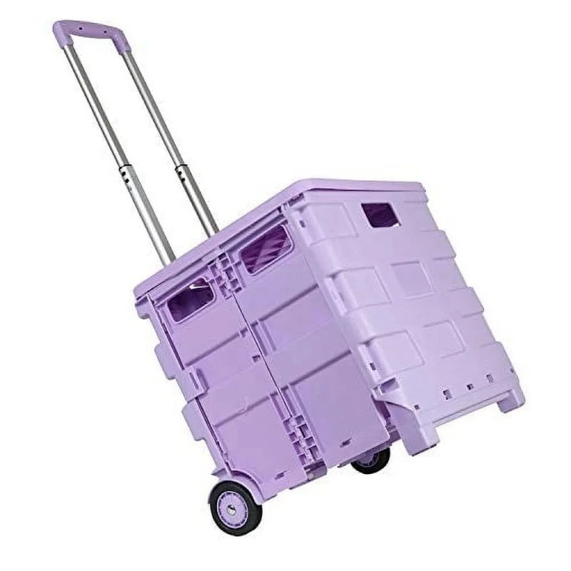 Purple Collapsible Storage Cart for Crafts & Supplies