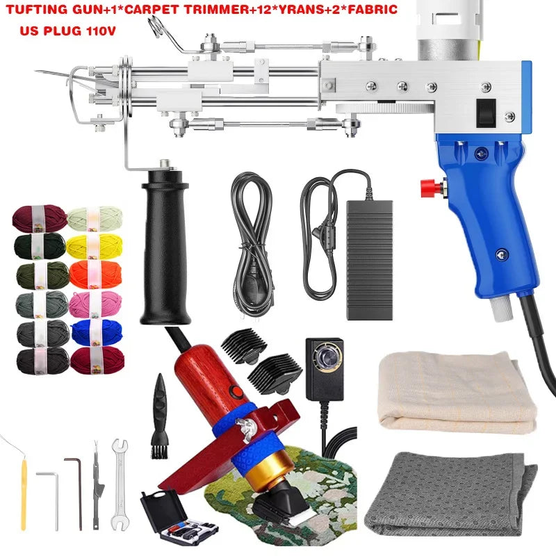 Upgraded Tufting Gun 2 in 1 Cut Loop Pile DIY Tools Electric Carpet tapis Weaving Tufting Gun Weaving Flocking Rug Machine