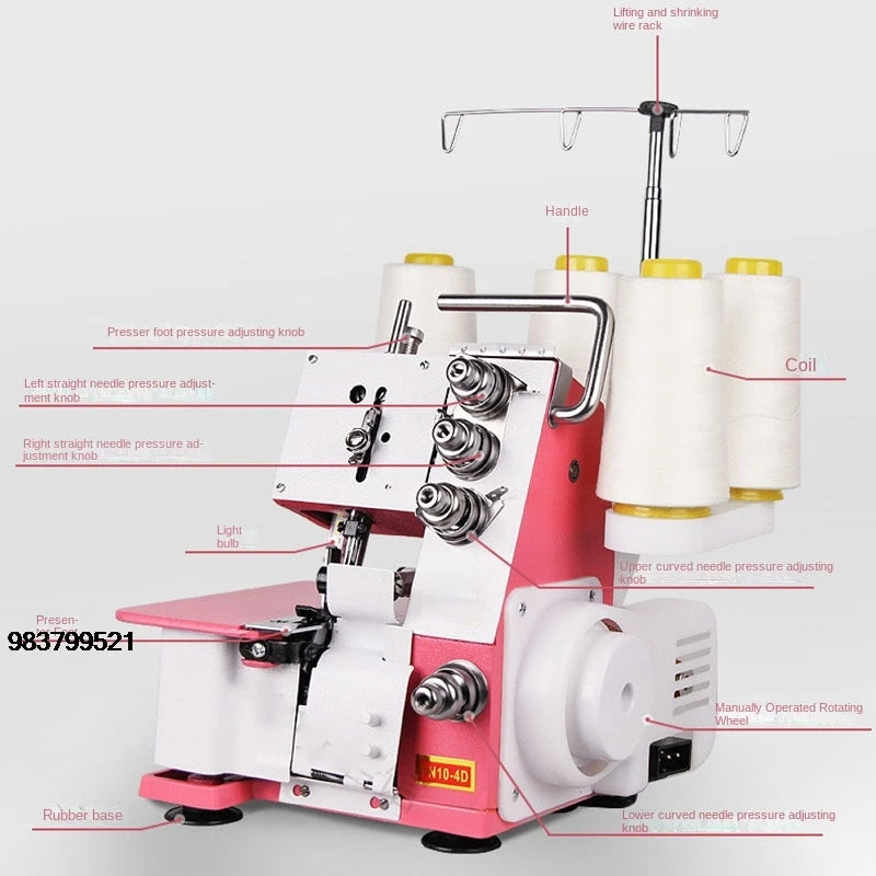 Four-thread overlock sewing machine desktop overlock