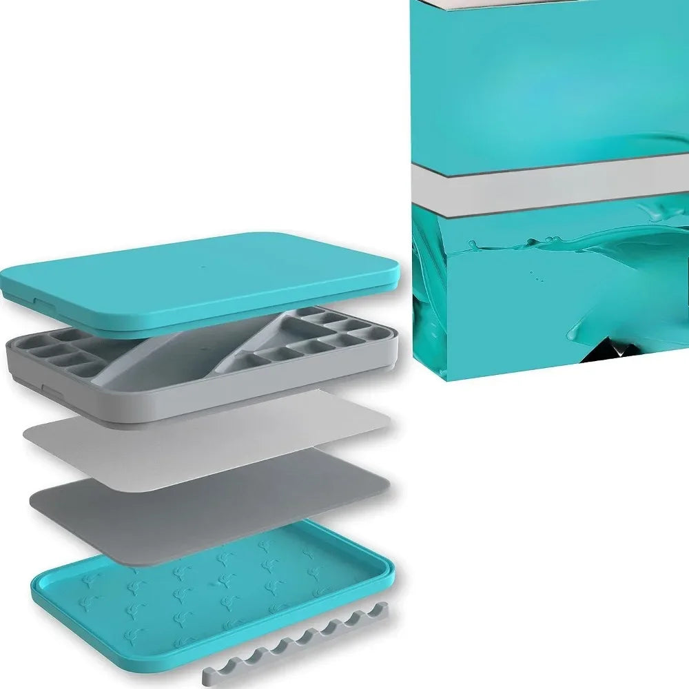 Wet Palette miniature painting kit. Keep the acrylic palette damp with the lid. Watercolor,50pc wet tray paper 2 sponge