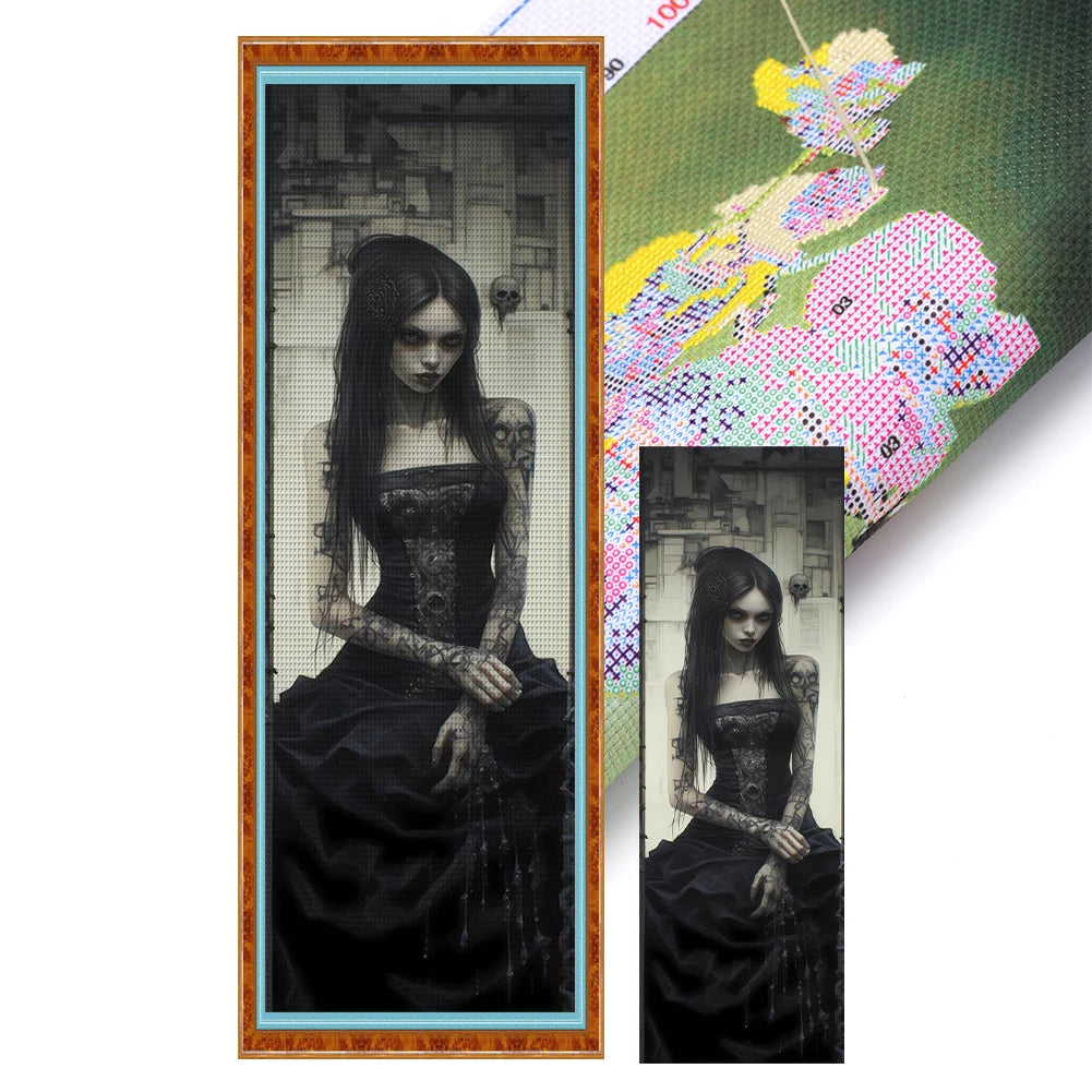 Full Embroidery Eco-cotton Thread 11CT Printed Girl Cross Stitch Kit Art for New Year Gift/KTV Wall Decoration