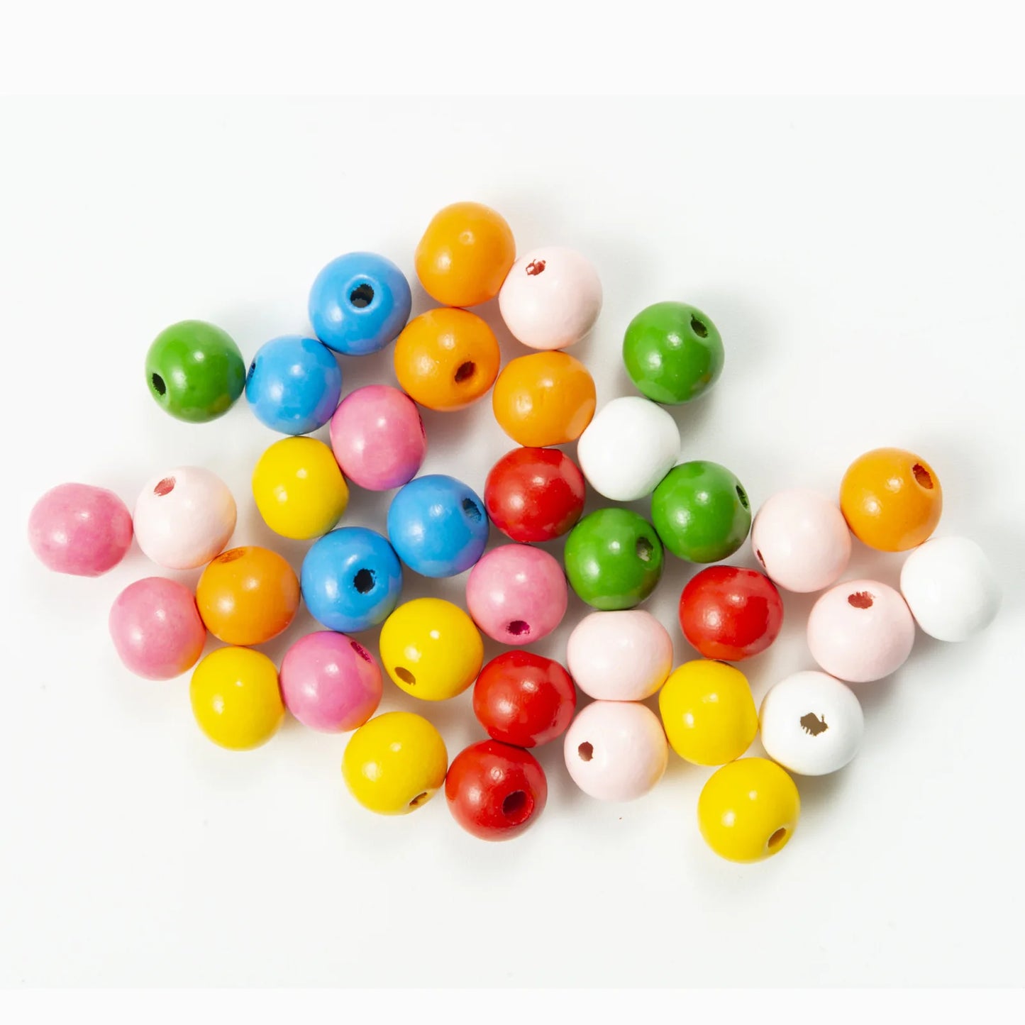 SOMESOOR 50pcs 16mm 0.63IN Natural Wooden Beads Multi Colors Round Shaped DIY Craft Wood Bracelet Necklaces Jewelry Accessories