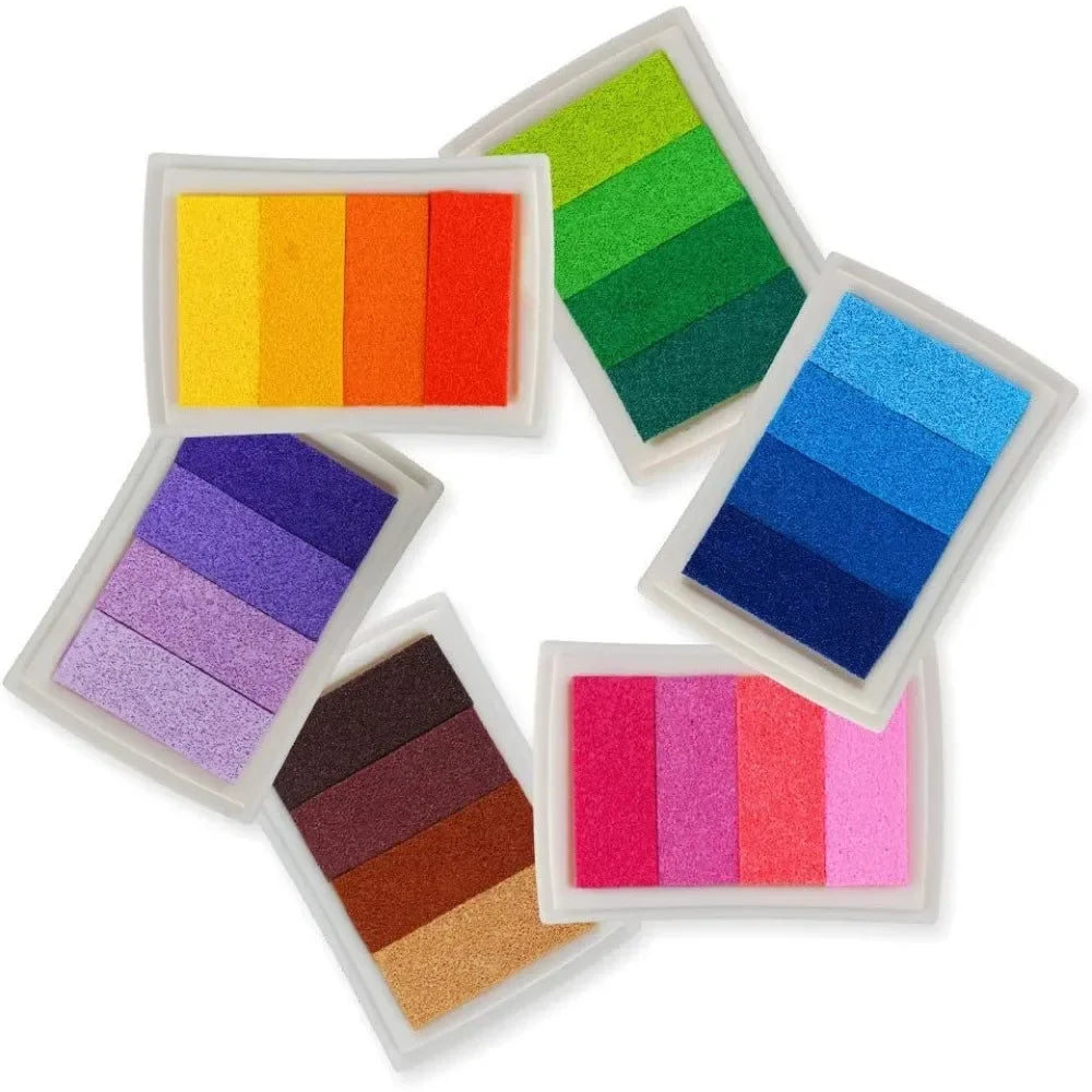 Craft Ink Pad for Stamps on Paper Wood Fabric - Pack of 15 Vibrant Colors