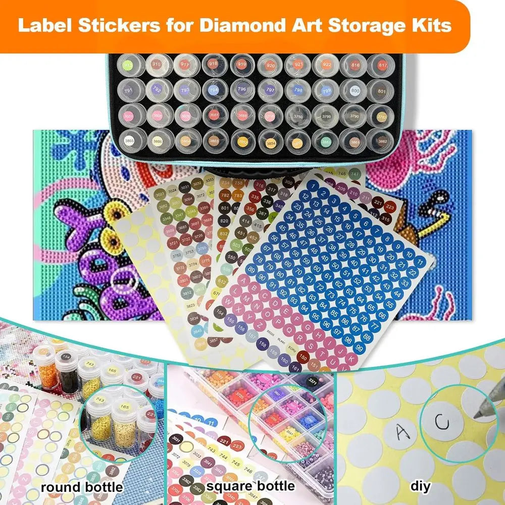 Compact 70-Slot Diamond Art Organizer Kit with Tools for Craft Beads and Jewelry Storage