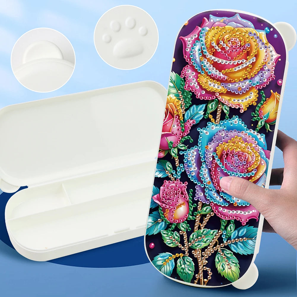 DIY Diamond Art Painting Pencil Box Kits Multifunctional Storage Box Diamond Art Pencil Box for Office and Home Desk Accessories