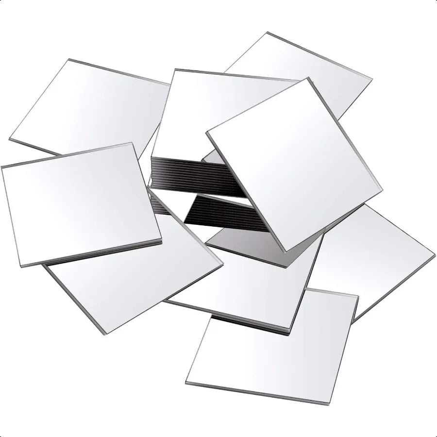 25 Pieces Mini Size Acrylic Square Mirror Adhesive Small Square Mirror Tiles for Crafts and DIY Projects Supplies 25 Pcs