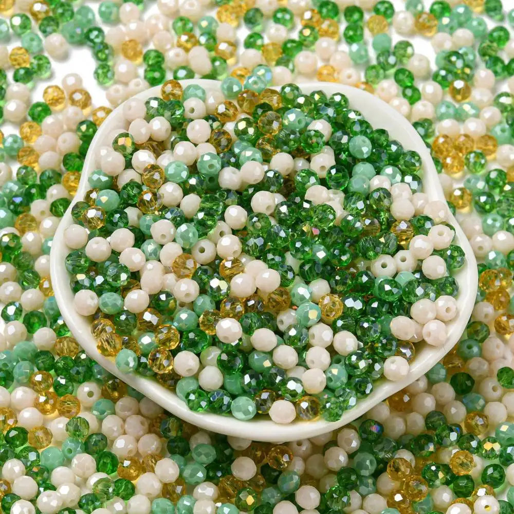 about 60g Faceted Glass Beads 4mm 6mm Rondelle Spacer Loose Beads for Earring Bracelet Necklace Jewelry DIY Craft Making