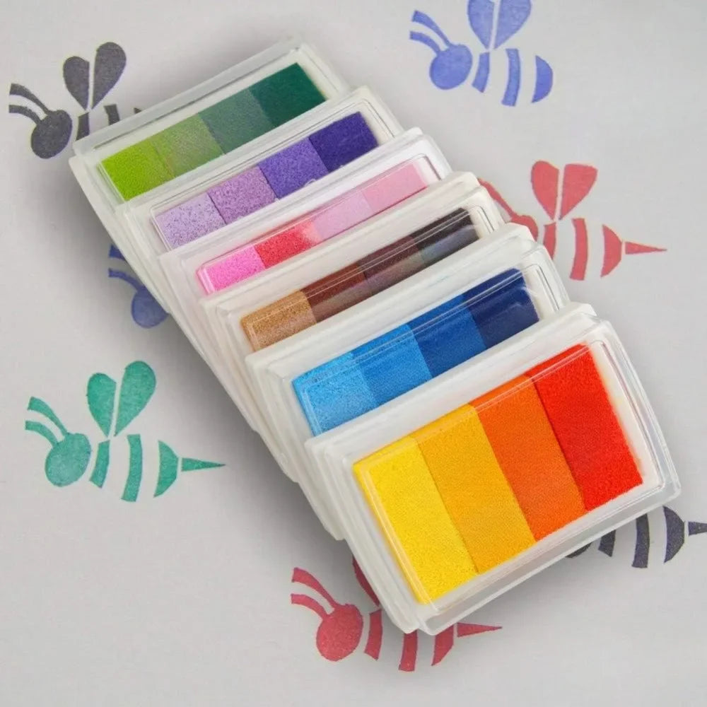 Craft Ink Pad for Stamps on Paper Wood Fabric - Pack of 15 Vibrant Colors