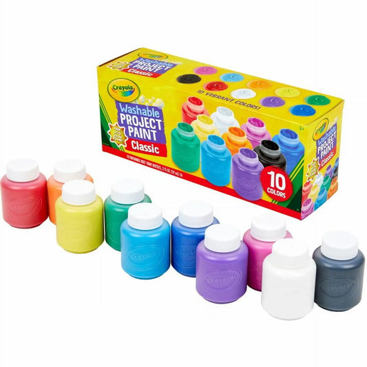 Washable Kids Paint Set, 10 Ct, Kids Arts & Crafts Supplies, Craft Set, Creative Gifts for Kids