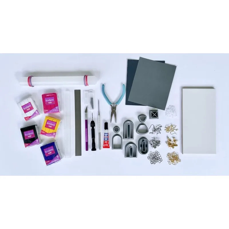 THE CLAYFUL CO. Polymer Clay Earring Making Kit for Adults - 40 Pairs of Earrings Professional Jewelry Making Kit - Premium Oven
