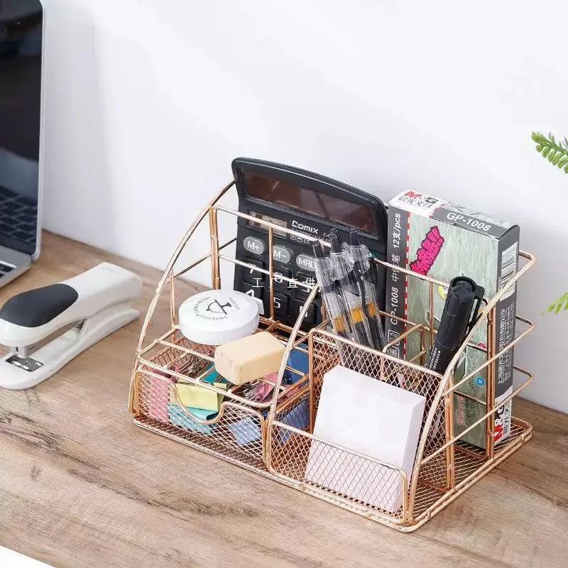 Wrought Iron Stationery Rack, Office Document Shelf, Makeup Brush  Box