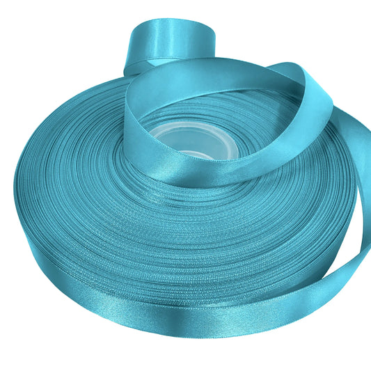 Turquoise Double Faced Satin Ribbon for Crafts, 7/8 X 100 Yards