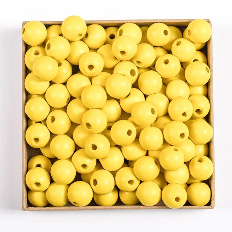 SOMESOOR 50pcs 16mm 0.63IN Natural Wooden Beads Multi Colors Round Shaped DIY Craft Wood Bracelet Necklaces Jewelry Accessories