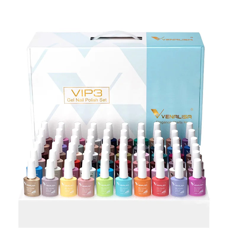 1Set VENALISA VIP Kit Whole Set Nail Gel Polish with Color Display For New Learner Nail Maincure Gel Varnish Branded Suitcase
