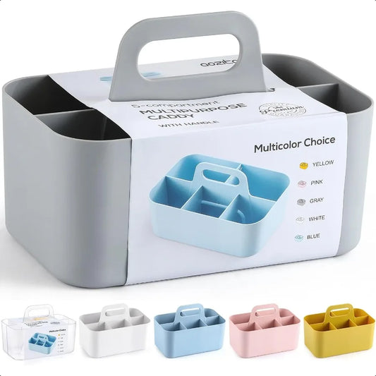 Multiuse Caddy Organizer with Handle Stackable Plastic Tote Bin Art Craft Supplies