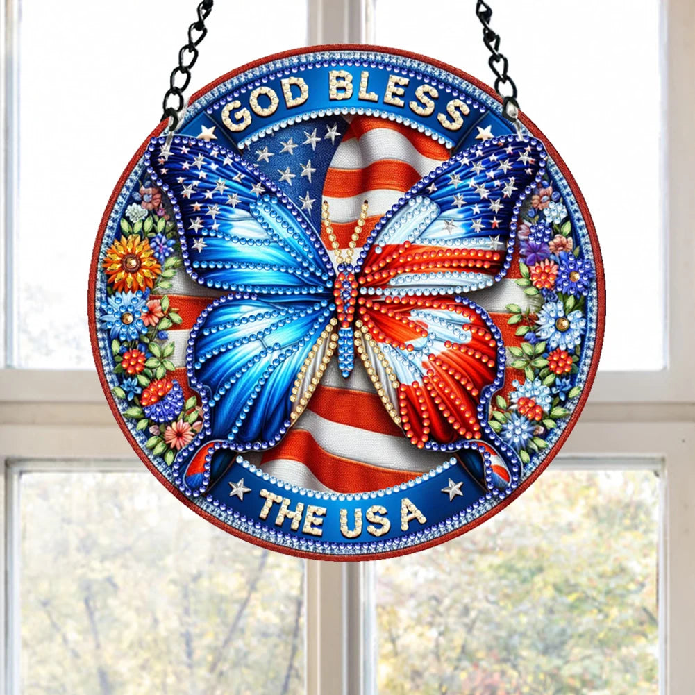 2D/Flat DIY Diamond Art Sun Catcher Rhinestone Diamond Art Window Pendants Diamond Art Pendant Window Hanging Art for Home Decor