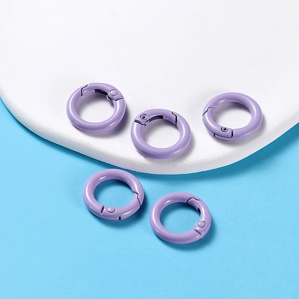 5Pcs/Lot 21 Colors Metal O Ring Spring Clasp Metal O Ring Spring ClaspKeychain Clips Hook Dog Chain DIY Jewelry Buckle Connector