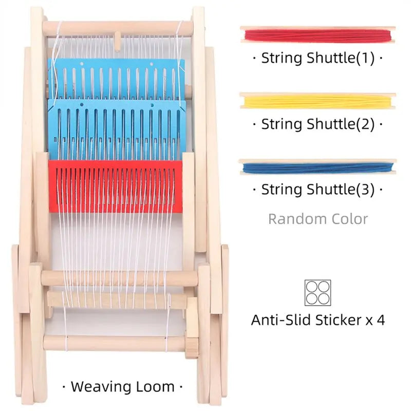 ABYN-Wooden Multi-Craft Weaving Kit, Hand Weaving Crochet Wool Yarn Project, Manual  DIY Wool Knitting Machine Tool