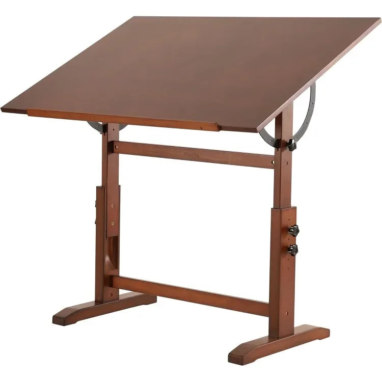 Popular.30" x 42" Extra-Large Artist Drafting Table, Adjustable Height & Angle, Solid Pine Wood Drawing Table, Art Table for Adu