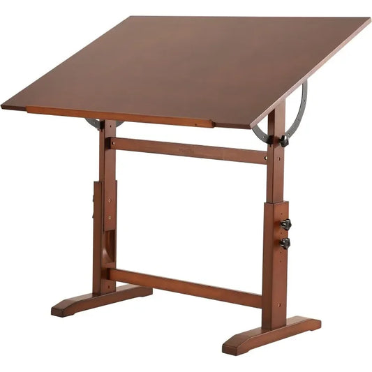 Popular.30" x 42" Extra-Large Artist Drafting Table, Adjustable Height & Angle, Solid Pine Wood Drawing Table, Art Table for Adu