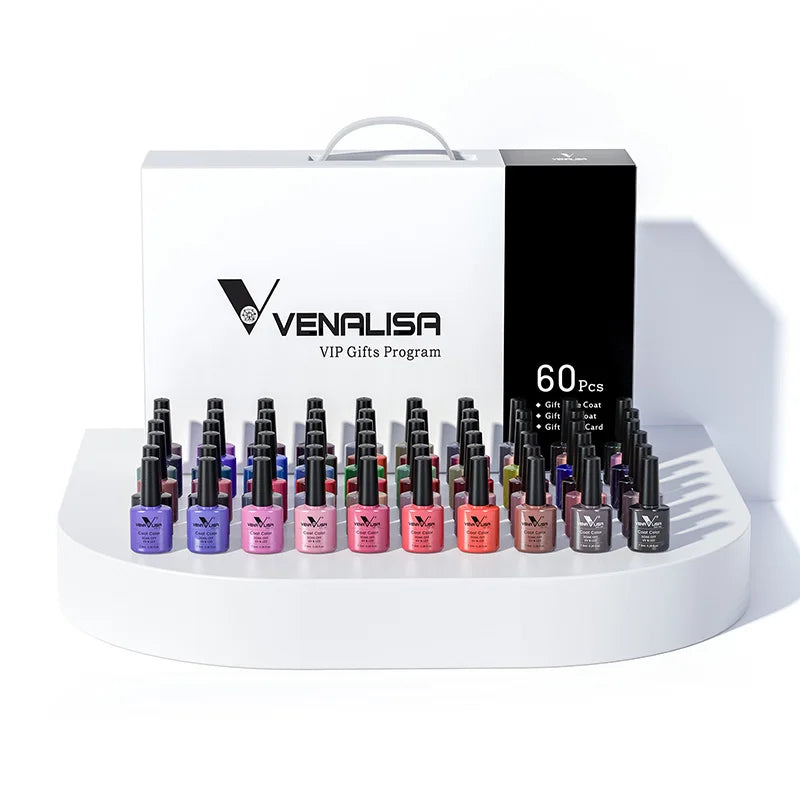 1Set VENALISA VIP Kit Whole Set Nail Gel Polish with Color Display For New Learner Nail Maincure Gel Varnish Branded Suitcase