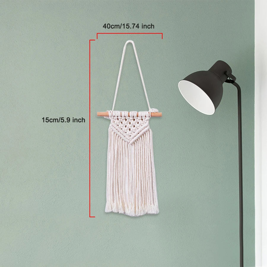 Handmade Knitting Mini Tapestry Macrame Kit With Tutorial for Beginner DIY Tassel Tapestries For Home Wall Decoration Woven Kit