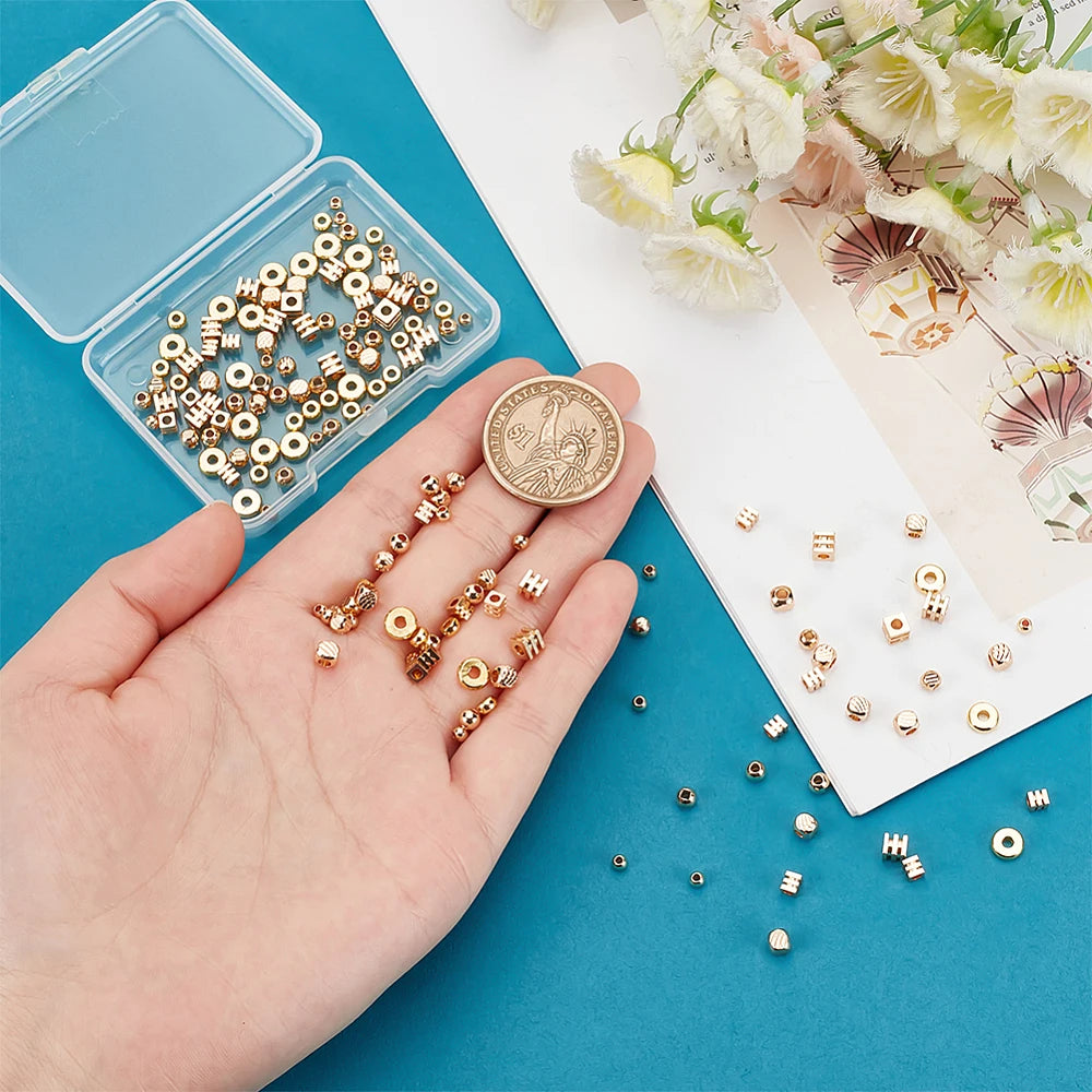 PH 160pcs Golden Spacer Beads 8 Styles 14K 18K Heishi Beads   Spacers