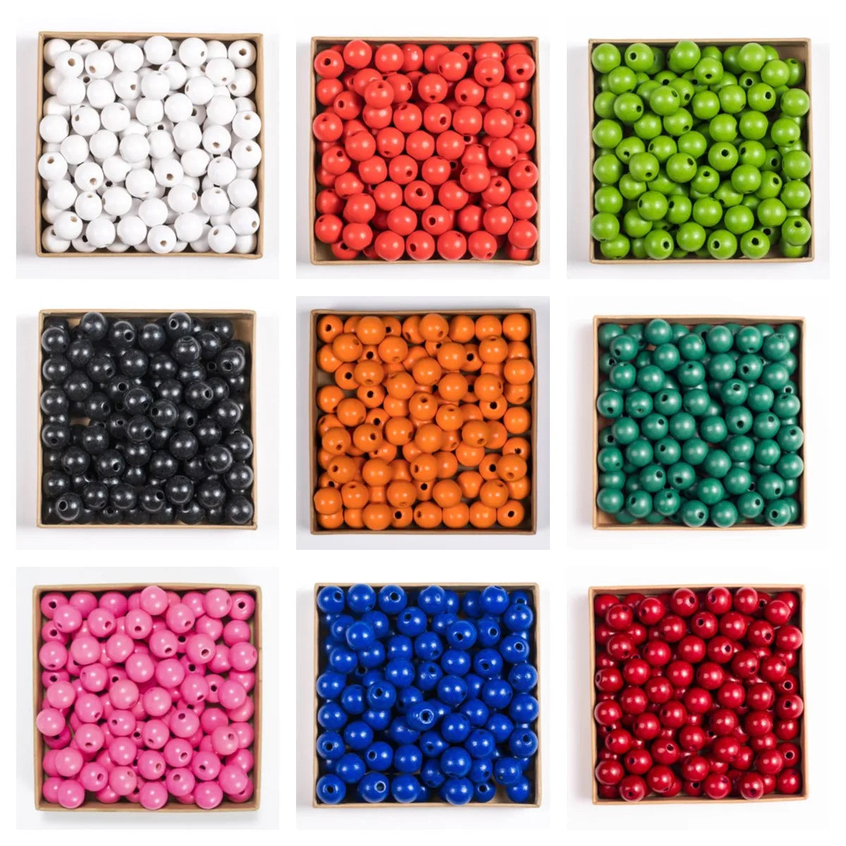 SOMESOOR 50pcs 16mm 0.63IN Natural Wooden Beads Multi Colors Round Shaped DIY Craft Wood Bracelet Necklaces Jewelry Accessories