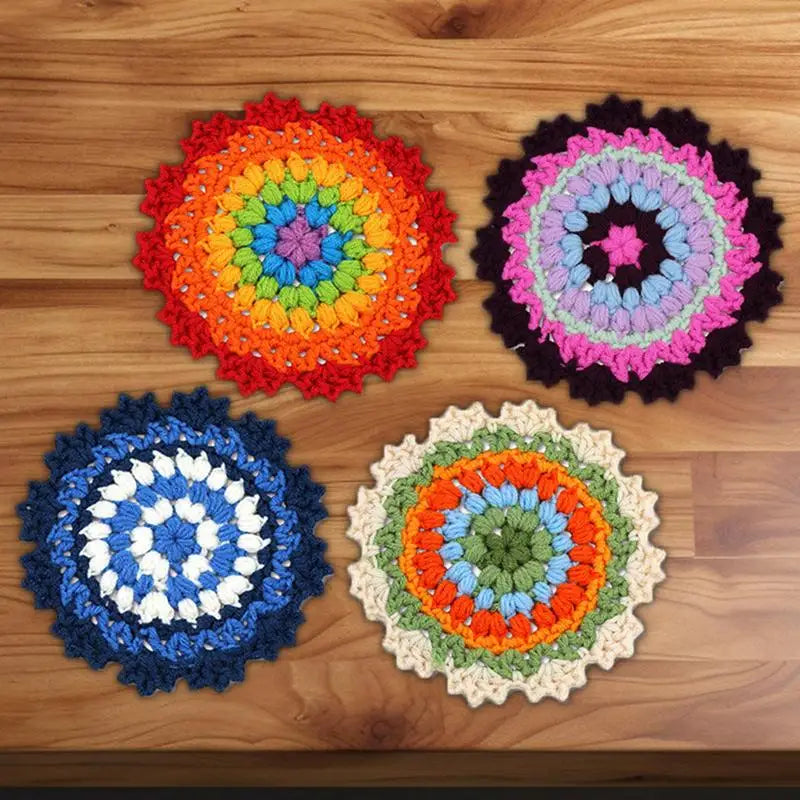 Crochet Flower Coasters Kit Learn To Crochet Set Crochet Kit For Beginners Coaster Flower Pot Crochet Kits With Crochet Yarns