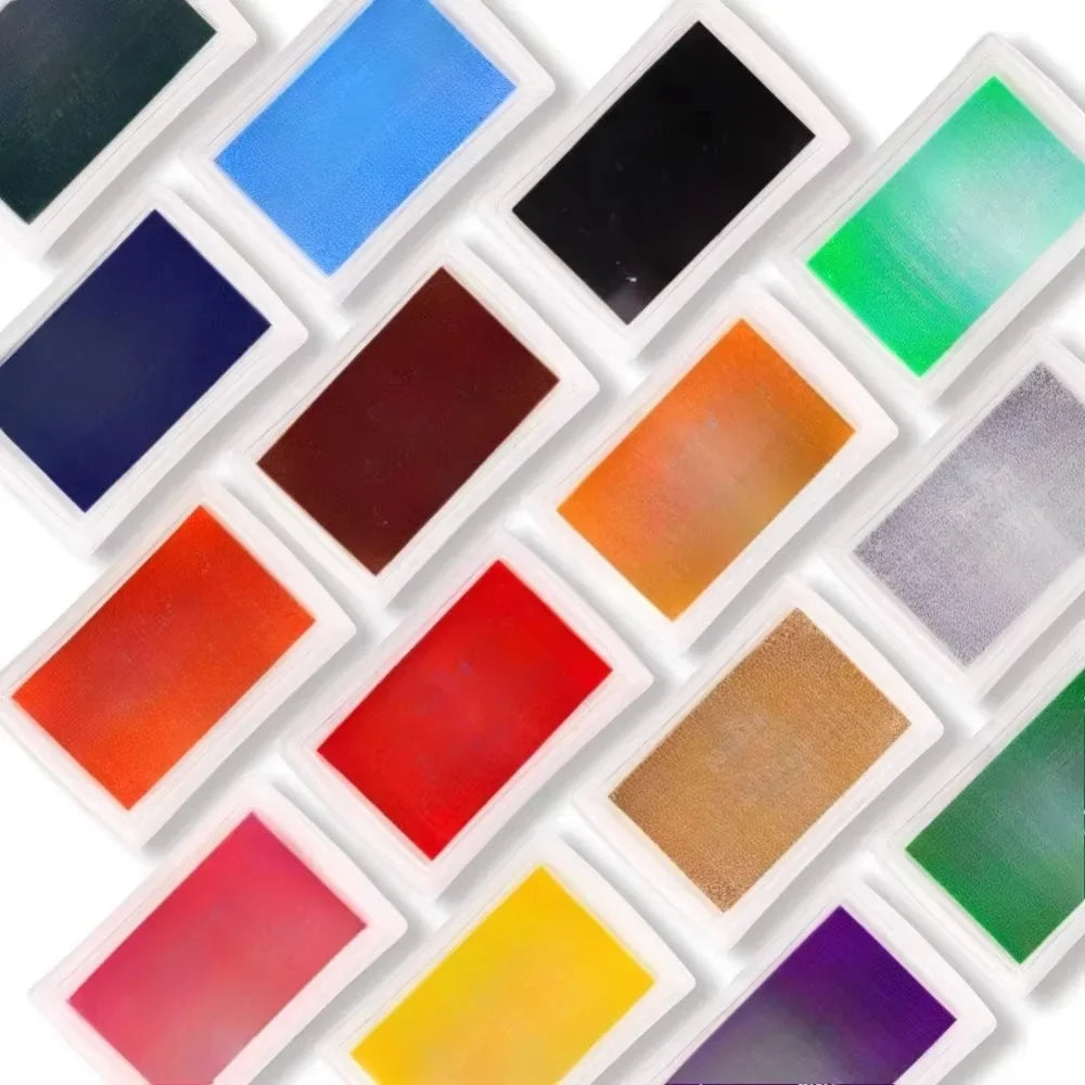 Craft Ink Pad for Stamps on Paper Wood Fabric - Pack of 15 Vibrant Colors